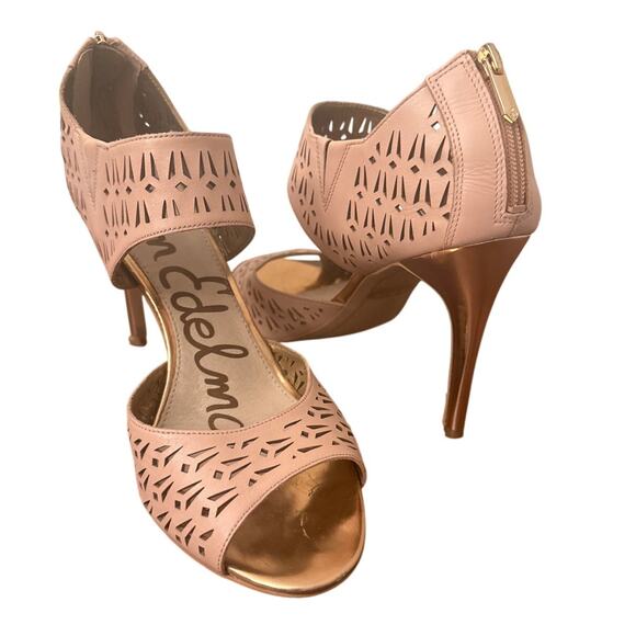 Sam Edelman Shoes - Sam Edelman Alva Summer Blush Nude Leather Cut Out Heels Size 11